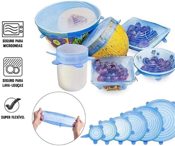 30 Tapas de Silicón Reutilizables para Alimentos