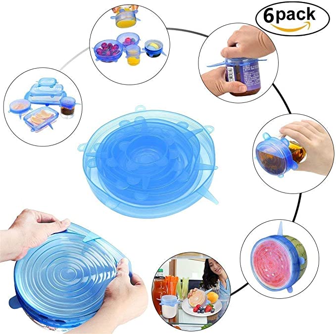 18 Tapas de Silicón Reutilizables para Alimentos