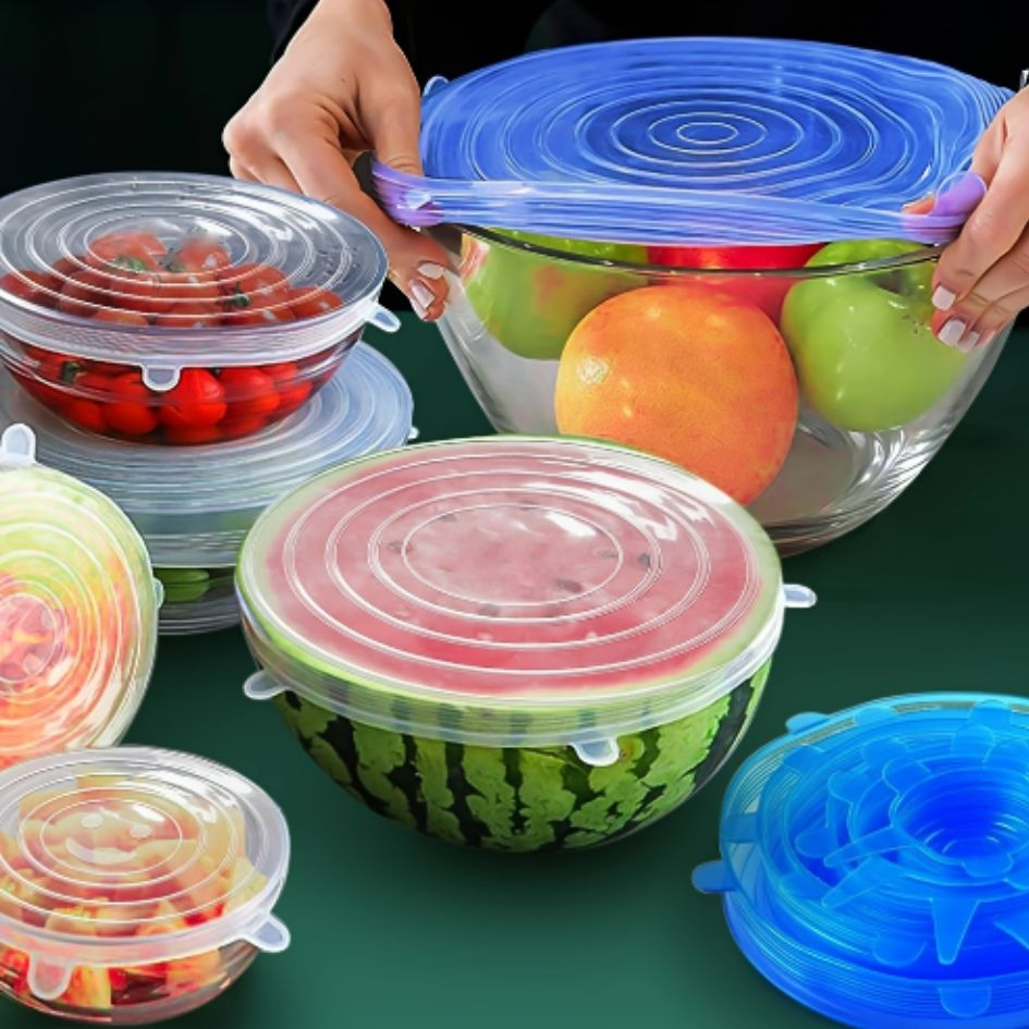 18 Tapas de Silicón Reutilizables para Alimentos