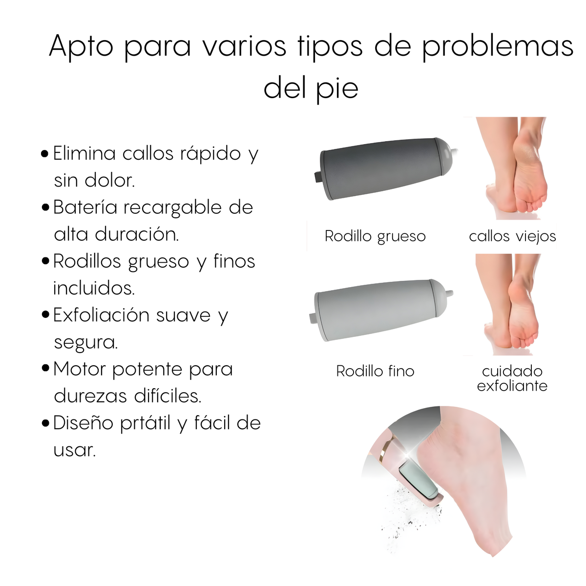 Removedor de Callos Eléctrico Recargable USB | Pedicura en Casa